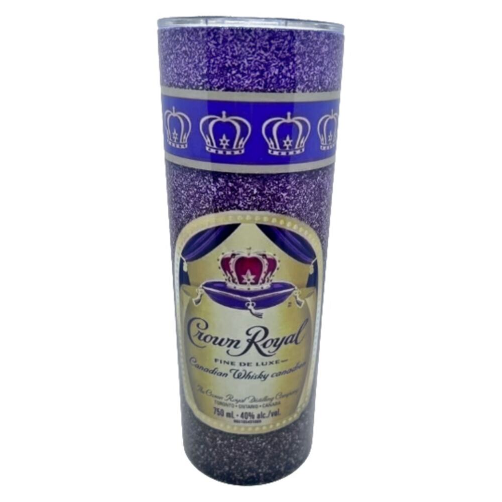 Crown Royal Inspired 20 Oz Skinny Tumbler Stainless Steel With Lid Straw